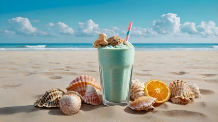 tropical cocktail on the beach"