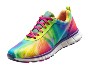  colorful cool running sneakers mockup  isolated on white background PNG,AI GENERATED