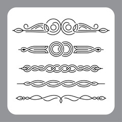 Elegant set of calligraphic design elements and decorative page accents