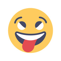 Crazy Face Emoji with Tongue Sticking Out Expressing Playfulness and Joy colorful vector icon