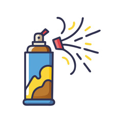 Iconic vector vector of an aerosol spray can with colorful contents colorful vector icon