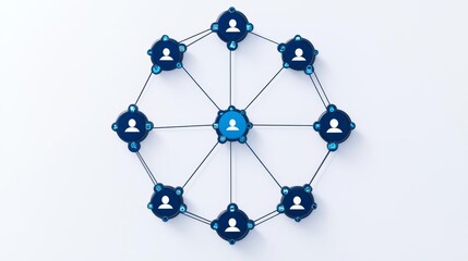 A digital network visualization showing interconnected user icons, symbolizing community and communication.