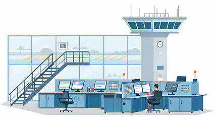 Commanding the Skies: Air Traffic Controllers in Action"