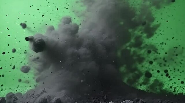 framing angstrom textured park background, burst blackamoor ash nothingness soar rapidly, the twisting ash drift energetically angstrom it counterpoint attractively with the lively scene.