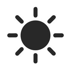 Stylized sun icon with eight rays and a central round disc colorful vector icon