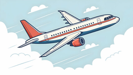 Above the Clouds: Passenger Airplane in Flight"