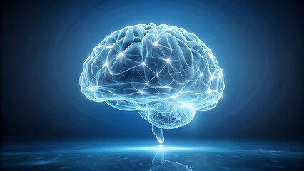 3D digital brain glowing with neural connections symbolizing intelligence, innovation, and futuristic thinking.
