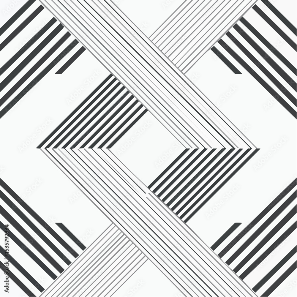 Poster geometric line pattern design in black and white abstract background for modern graphic projects and