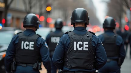Immigration police officers on the streets