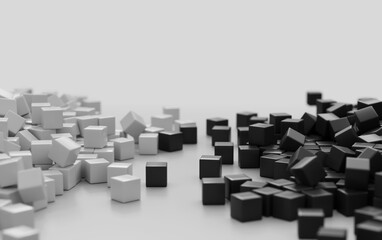 two different groups of cubes
