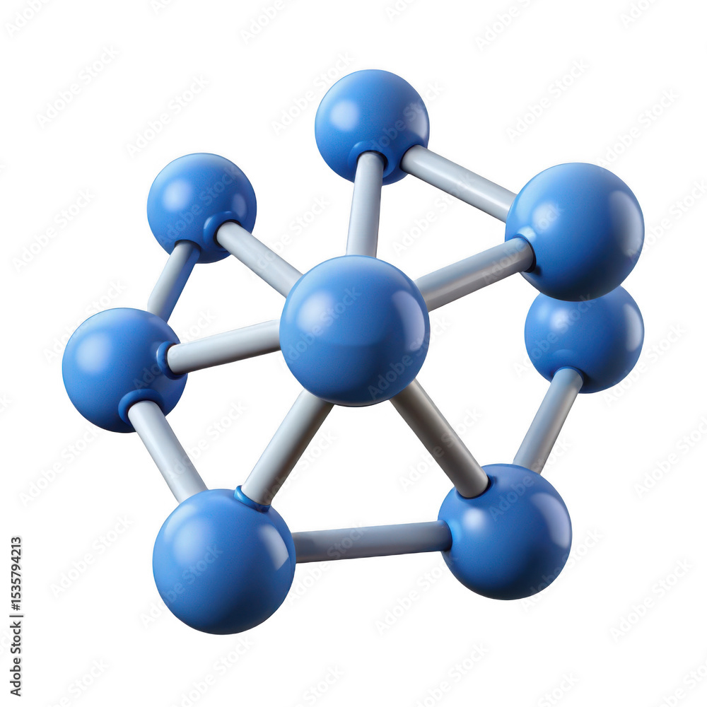 Aufkleber 3d realistic molecular structure model isolated on transparent background