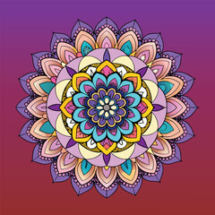 Mandala with colorful pattern and ornaments. Oriental design Layout, Islam, Arabic, Indian.