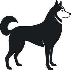 Siberian husky silhouette  icon on transparent background