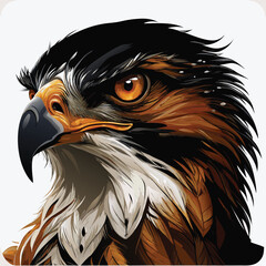 Majestic Eagle Head Illustration – Fierce Bird of Prey Art in Detail