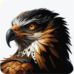 Majestic Eagle Head Illustration – Fierce Bird of Prey Art in Detail