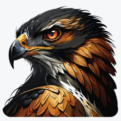 Majestic Eagle Head Illustration – Fierce Bird of Prey Art in Detail