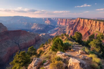 Grand canyon arizona scenic view on white background