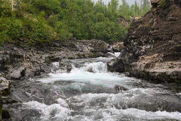Rapids on a mountain stream.