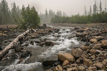 Rapids on a mountain stream.