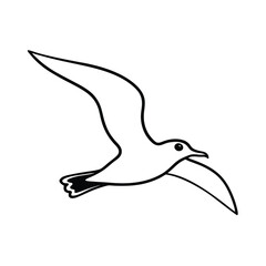 Seagull In Flight graphic perfect for seasonal themes Vector illustration