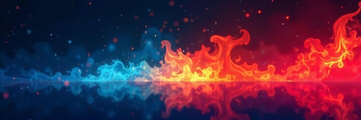 Spectrum color transition from deep blue to fiery red, blend, backdrop, vivid