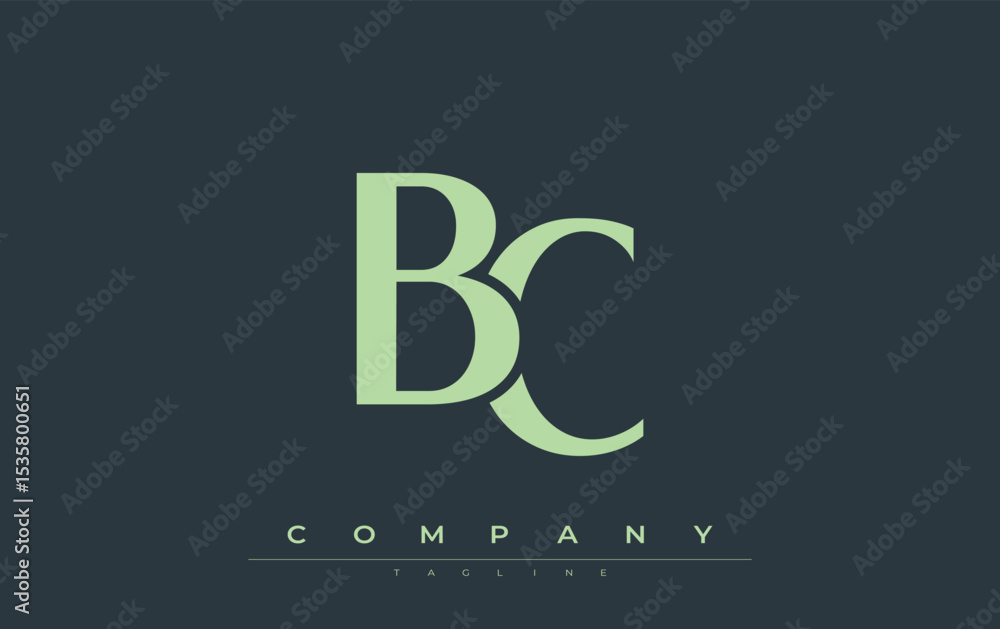 Fototapete bc modern initials logo design. branding logo with stylized initials showcasing bold design and mode