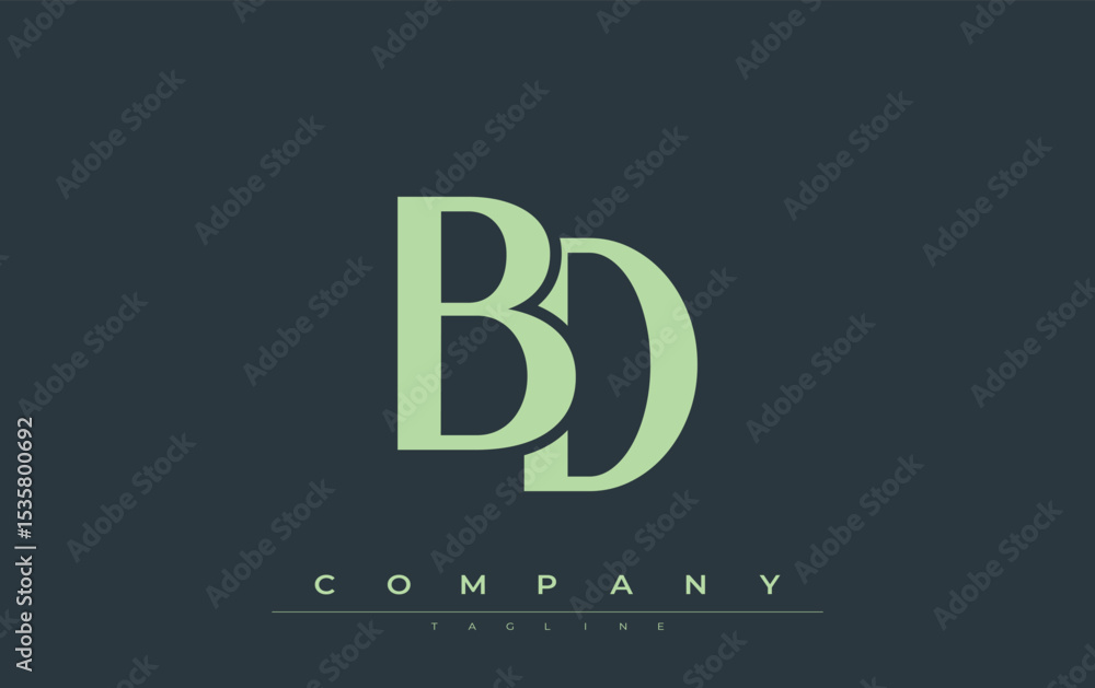 Fototapete bd modern initials logo design. branding logo with stylized initials showcasing bold design and mode