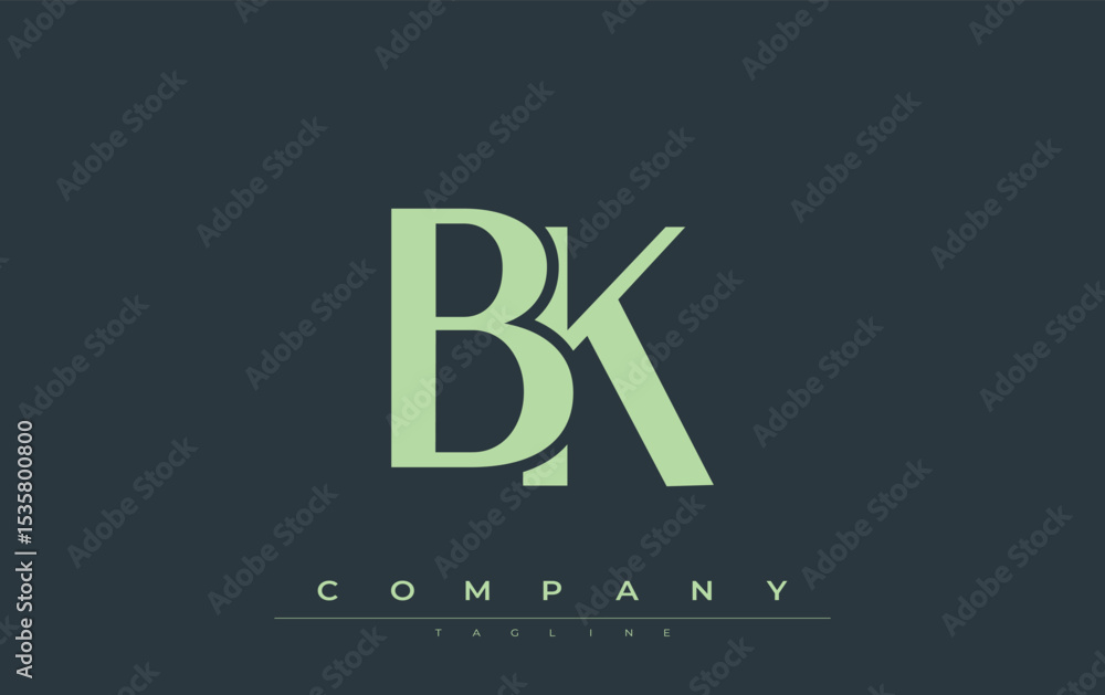 Fototapete bk modern initials logo design. branding logo with stylized initials showcasing bold design and mode