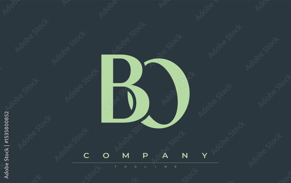 Fototapete bo modern initials logo design. branding logo with stylized initials showcasing bold design and mode