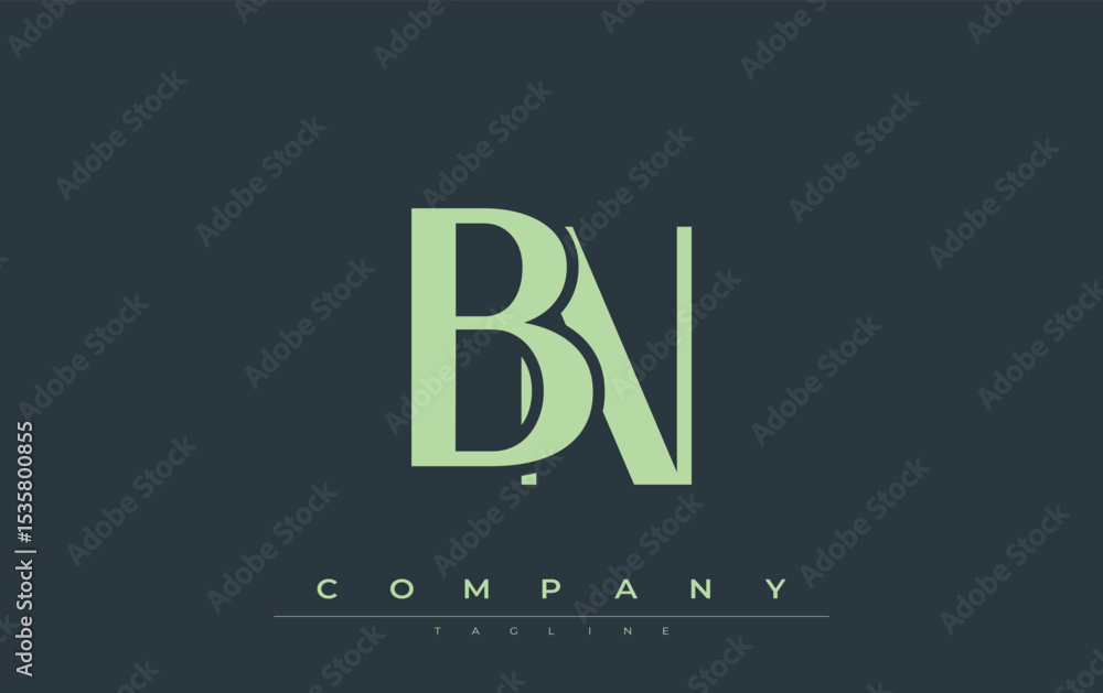 Fototapete bn modern initials logo design. branding logo with stylized initials showcasing bold design and mode