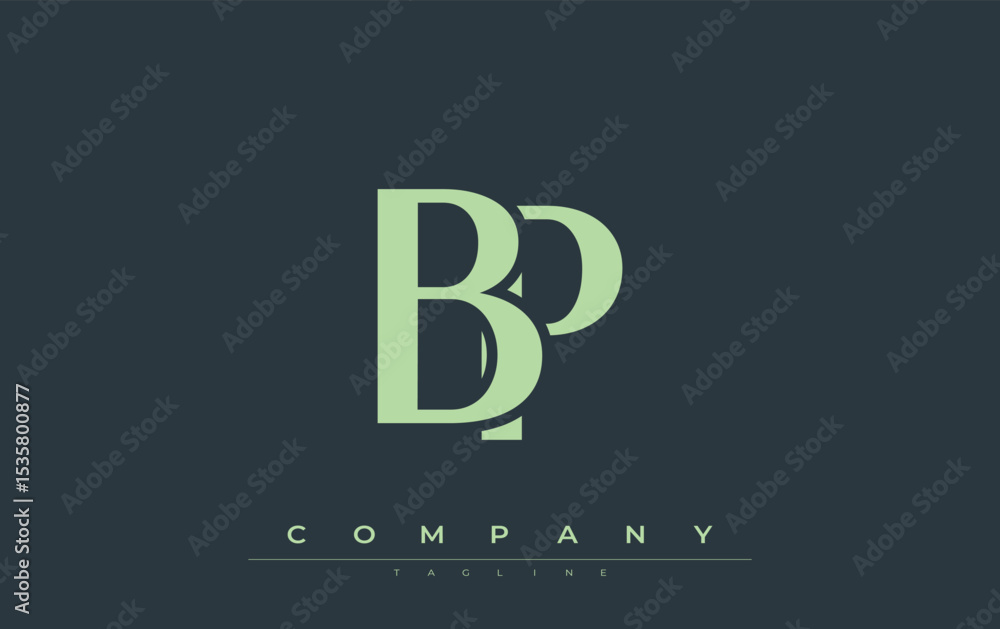Fototapete bp modern initials logo design. branding logo with stylized initials showcasing bold design and mode