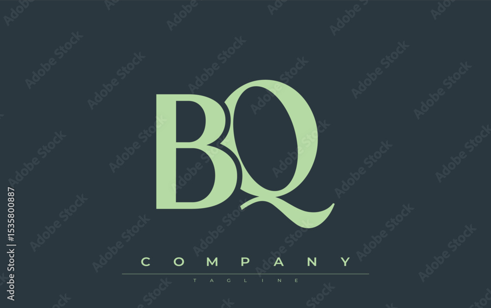 Fototapete bq modern initials logo design. branding logo with stylized initials showcasing bold design and mode