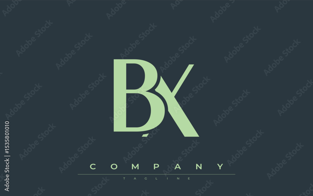 Fototapete bx modern initials logo design. branding logo with stylized initials showcasing bold design and mode