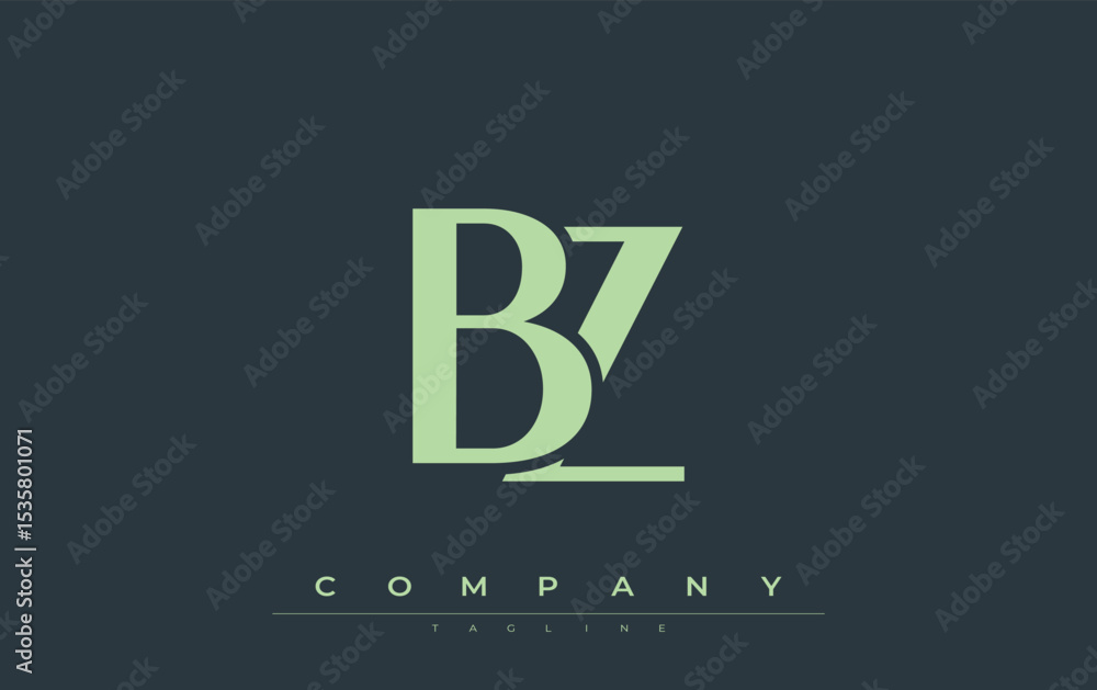 Fototapete bz modern initials logo design. branding logo with stylized initials showcasing bold design and mode