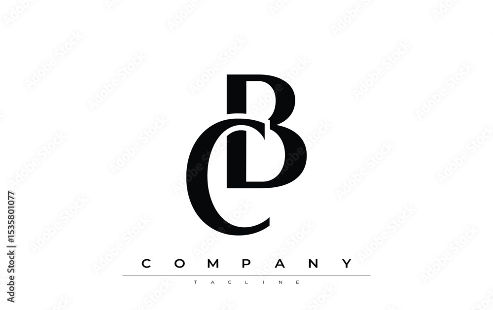 Fototapete cb modern initials logo design. branding logo with stylized initials showcasing bold design and mode