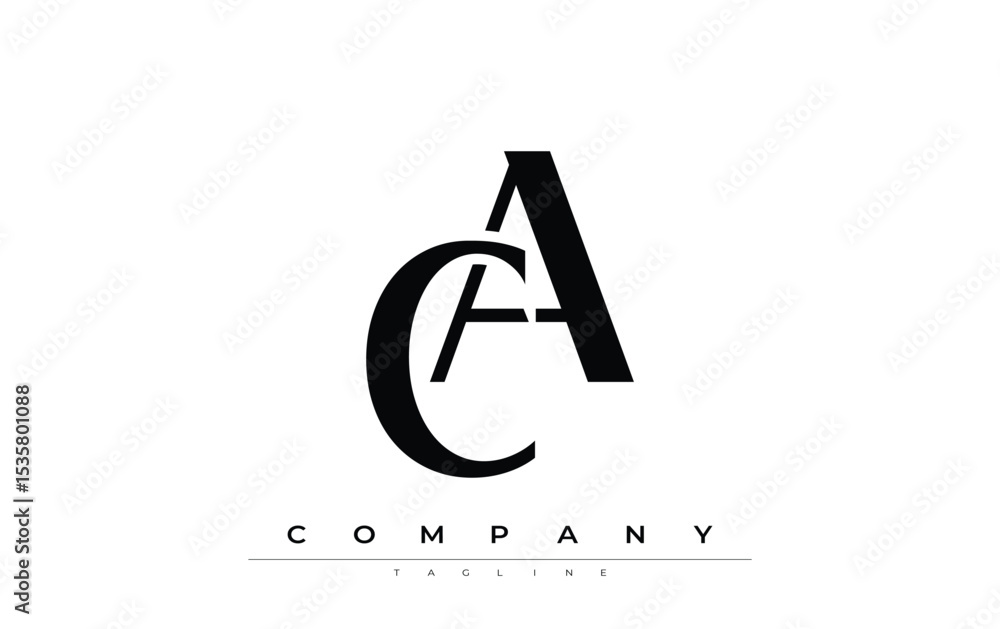 Fototapete ca modern initials logo design. branding logo with stylized initials showcasing bold design and mode