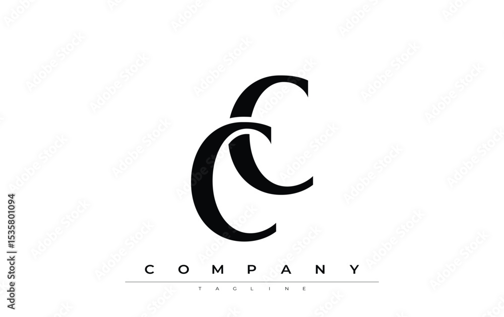 Fototapete cc modern initials logo design. branding logo with stylized initials showcasing bold design and mode