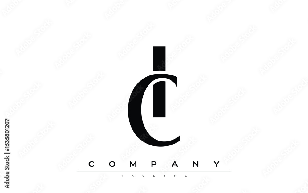 Fototapete ci modern initials logo design. branding logo with stylized initials showcasing bold design and mode