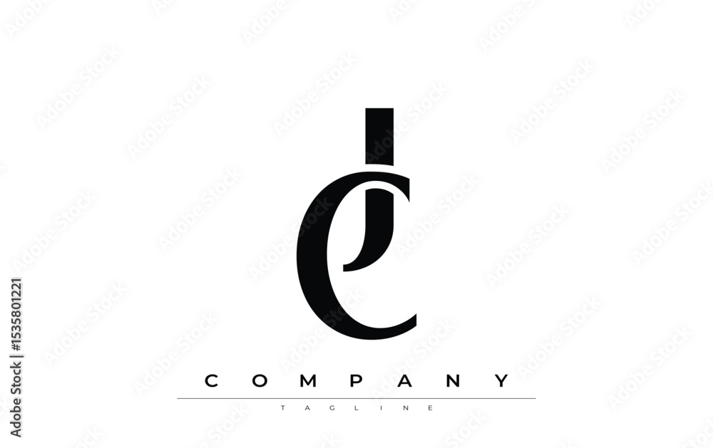 Fototapete cj modern initials logo design. branding logo with stylized initials showcasing bold design and mode