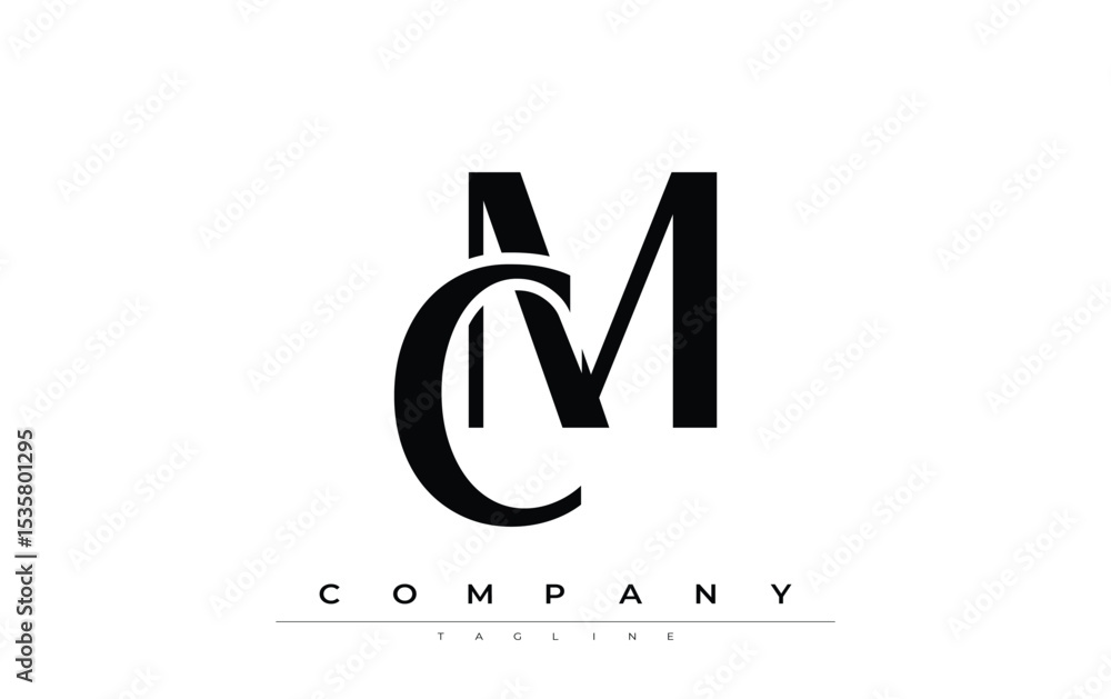 Fototapete cm modern initials logo design. branding logo with stylized initials showcasing bold design and mode