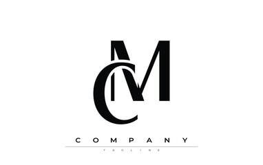 CM Modern Initials Logo Design. Branding logo with stylized initials showcasing bold design and modern aesthetic. Ideal for professional business branding or creative projects focusing on minimalistic