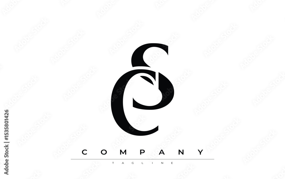 Fototapete cs modern initials logo design. branding logo with stylized initials showcasing bold design and mode