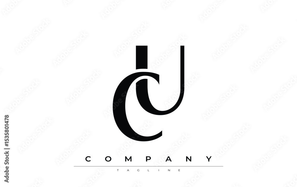 Fototapete cu modern initials logo design. branding logo with stylized initials showcasing bold design and mode