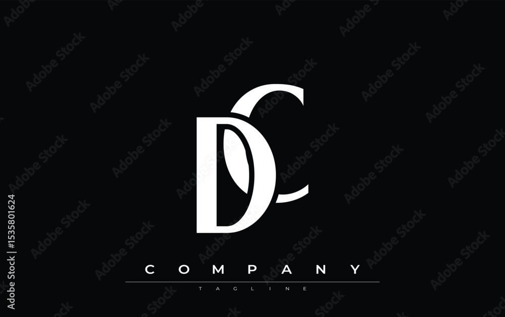 Fototapete dc modern initials logo design. branding logo with stylized initials showcasing bold design and mode