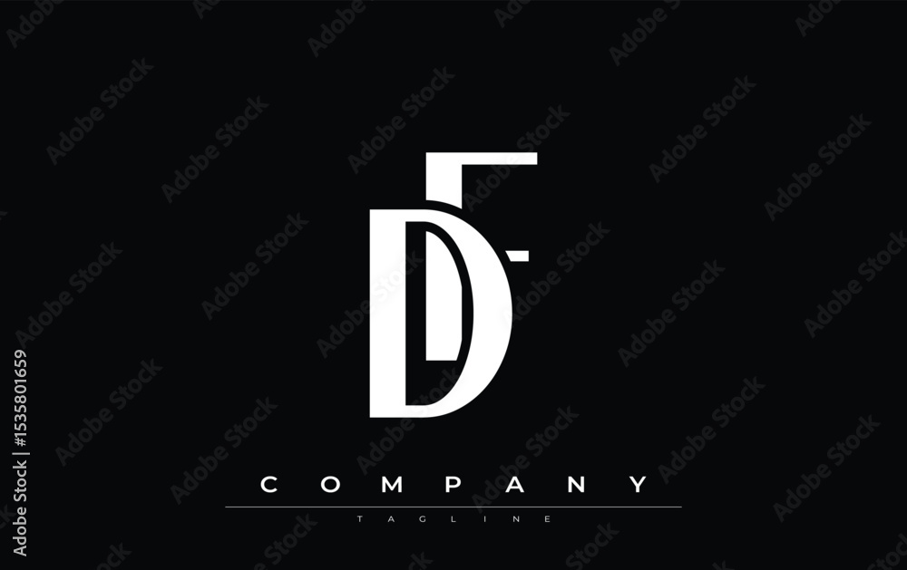 Fototapete df modern initials logo design. branding logo with stylized initials showcasing bold design and mode