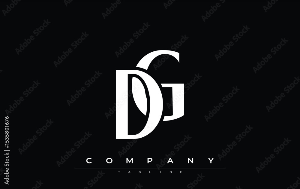 Fototapete dg modern initials logo design. branding logo with stylized initials showcasing bold design and mode