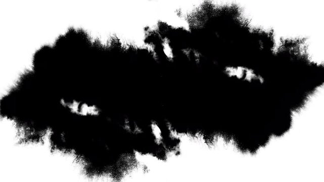 Abstract Black Ink Spill with Splatter and Brush Stroke Texture &ndash; High Contrast Artistic Effect