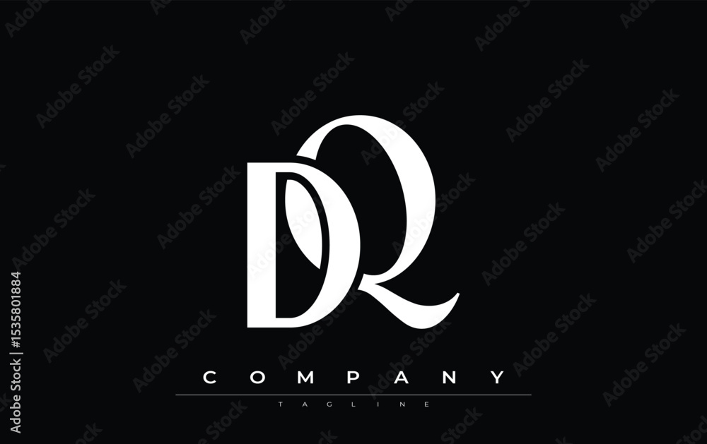 Fototapete dq modern initials logo design. branding logo with stylized initials showcasing bold design and mode