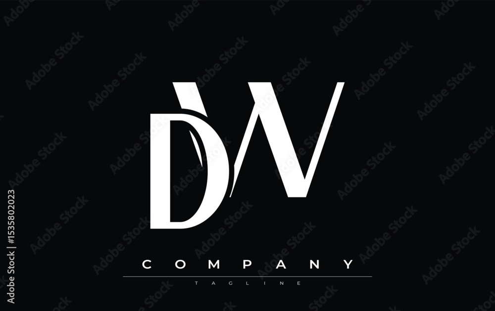 Fototapete dw modern initials logo design. branding logo with stylized initials showcasing bold design and mode