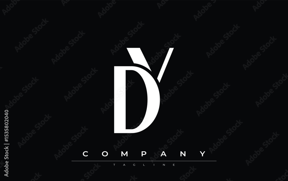 Fototapete dy modern initials logo design. branding logo with stylized initials showcasing bold design and mode